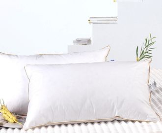 Altın Borulama Pamuklu Otel Aşağı Feather Yastık, Çevre Dostu Yıkanmış Yastıklar Toptan Satış